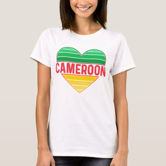Ik hou van Kameroen, Kameroens hart T-shirt (Voorkant)