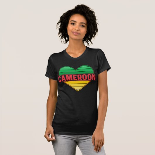 Ik hou van Kameroen, Kameroens hart T-shirt (Voorkant volledig)