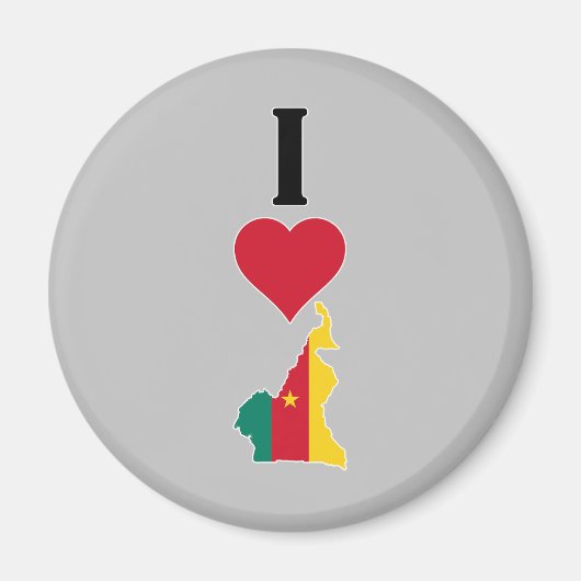 Ik hou van Kameroen Verticaal I Heart Country Flag Magneet (Voorkant)