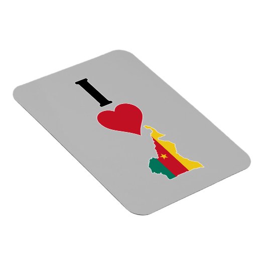 Ik hou van Kameroen Verticaal I Heart Country Flag Magneet (Rechterzijde)