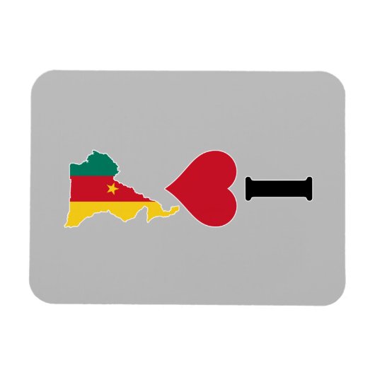Ik hou van Kameroen Verticaal I Heart Country Flag Magneet (Horizontaal)