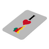 Ik hou van Kameroen Verticaal I Heart Country Flag Magneet (Linkerzijde)