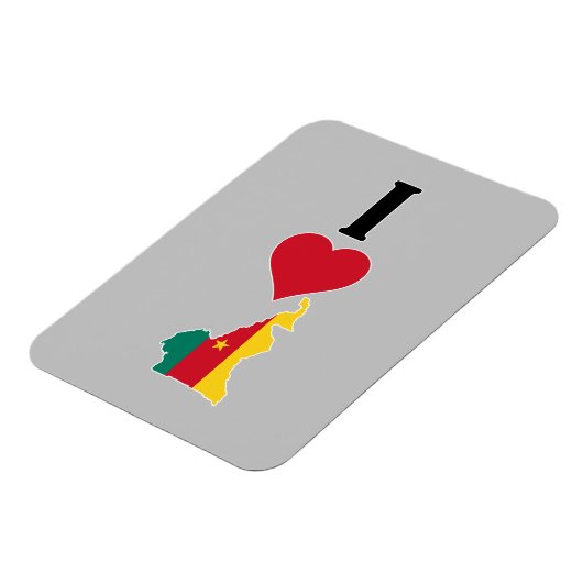 Ik hou van Kameroen Verticaal I Heart Country Flag Magneet (Linkerzijde)