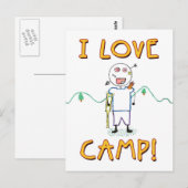 Ik hou van Kamp - Grappige Kinderen Zomer Kamp Tek Briefkaart (Voorkant / Achterkant)