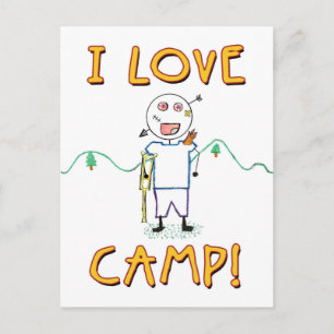 Ik hou van Kamp - Grappige Kinderen Zomer Kamp Tek Briefkaart