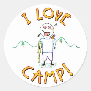 Ik hou van Kamp - Grappige Kinderen Zomer Kamp Tek Ronde Sticker