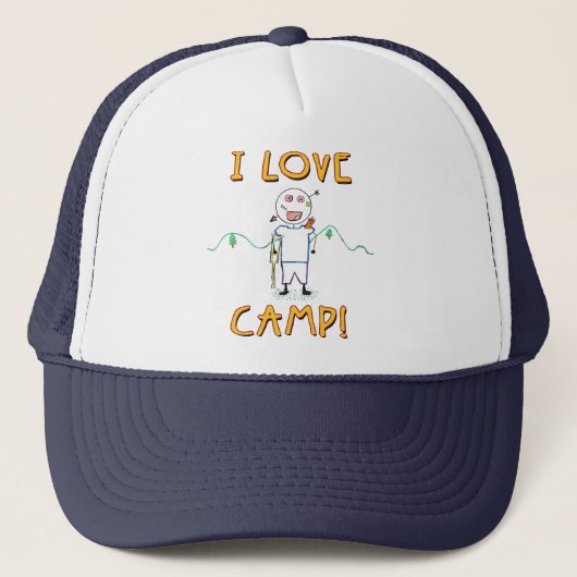 Ik hou van Kamp - Grappige Kinderen Zomer Kamp Tek Trucker Pet (Voorkant)