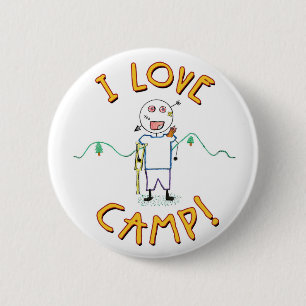 Ik hou van Kamp - Grappige Tekening van Kinder Zom Ronde Button 5,7 Cm