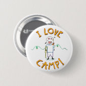 Ik hou van Kamp - Grappige Tekening van Kinder Zom Ronde Button 5,7 Cm (Voorkant /achterkant)