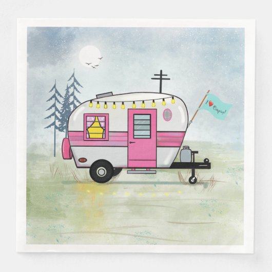 Ik hou van kampeerpapier servet (Voorkant)