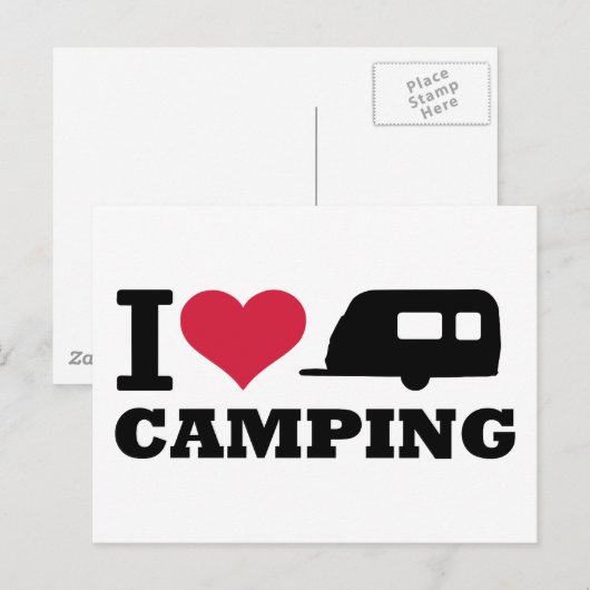 Ik hou van kamperen briefkaart (Voorkant / Achterkant)