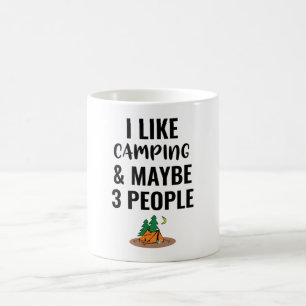 Ik hou van kamperen en misschien 3 mensen koffiemok