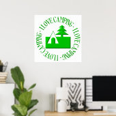 Ik hou van kamperen poster (Thuiskantoor)