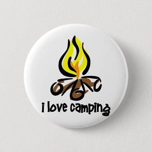 ik hou van kamperen ronde button 5,7 cm (Voorkant)