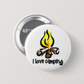 ik hou van kamperen ronde button 5,7 cm (Voorkant /achterkant)