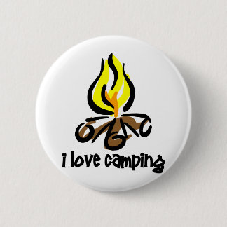 ik hou van kamperen ronde button 5,7 cm