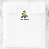 ik hou van kamperen ronde sticker (Tas)