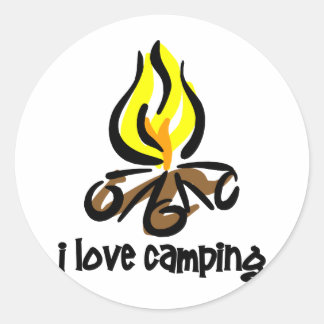 ik hou van kamperen ronde sticker