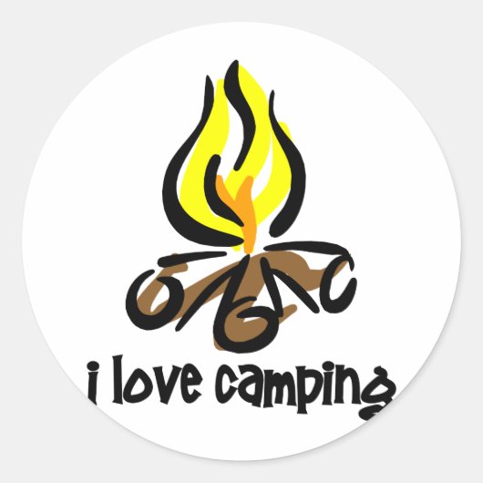 ik hou van kamperen ronde sticker (Voorkant)