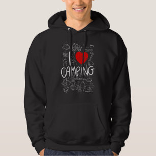 Ik hou van kampvuren Hart Kamperen Buiten Kampeerd Hoodie