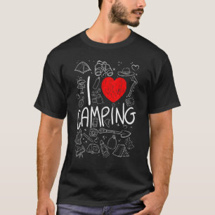 Ik hou van kampvuren Hart Kamperen Buiten Kampeerd T-shirt