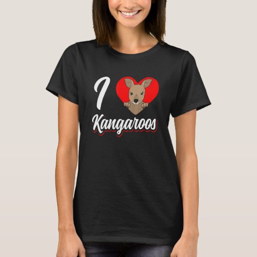 Ik hou van Kangaroos Animal Kangaroo Australië T-shirt (Voorkant)