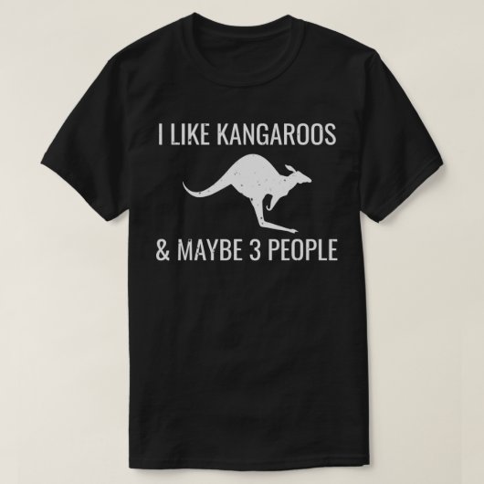 Ik hou van kangoeroes misschien 3 mensen grappig A T-shirt (Design voorkant)