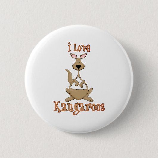 Ik hou van kangoeroes ronde button 5,7 cm (Voorkant)