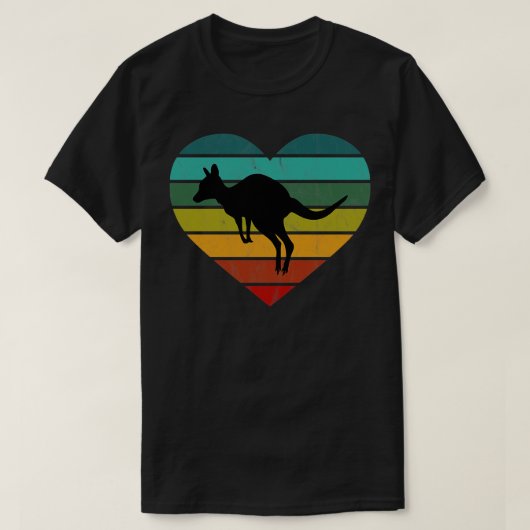 Ik hou van Kangoeroes Wallaby Retro Heart T-shirt (Design voorkant)