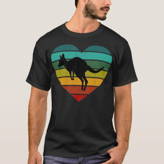 Ik hou van Kangoeroes Wallaby Retro Heart T-shirt