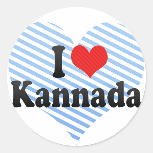 Ik hou van Kannada Ronde Sticker (Voorkant)