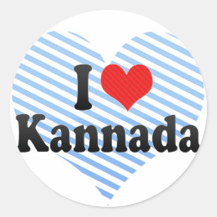 Ik hou van Kannada Ronde Sticker