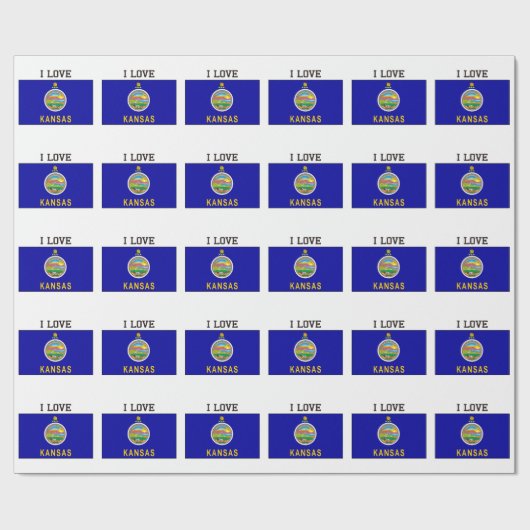 Ik hou van Kansas Cadeaupapier (Vlak)