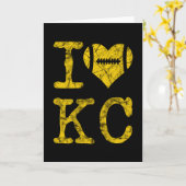 Ik hou van Kansas City Heart Football Valentijnsda Kaart (Gele Bloem)
