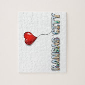 Ik hou van Kansas City met KC Skyline Inside Lette Legpuzzel (Verticaal)