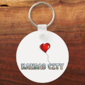 Ik hou van Kansas City met KC Skyline Inside Lette Sleutelhanger (Voorkant)