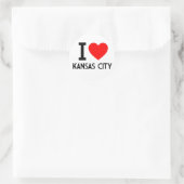 Ik hou van Kansas City Ronde Sticker (Tas)