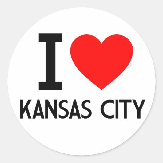 Ik hou van Kansas City Ronde Sticker (Voorkant)