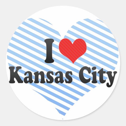 Ik hou van Kansas City Ronde Sticker (Voorkant)