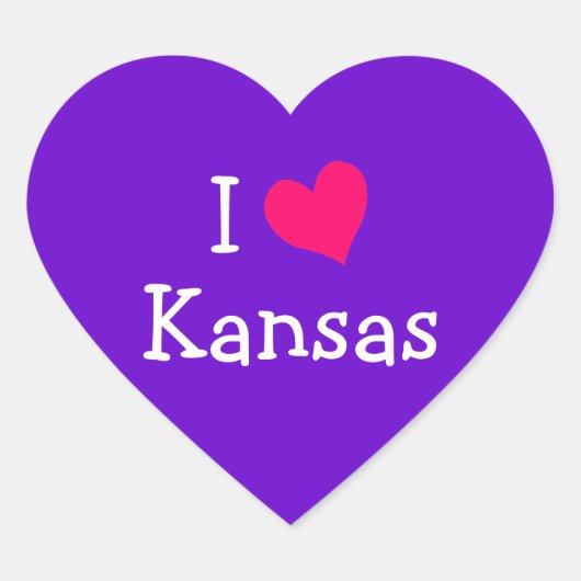 Ik hou van Kansas Hart Sticker (Voorkant)