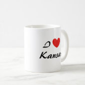 Ik hou van Kansas hart typografie koffie Mok (Voorkant rechts)