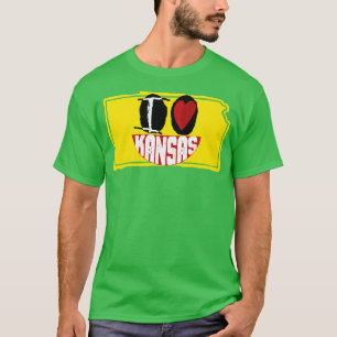 Ik hou van Kansas Ik hart Kansas Gelukkig Gezicht T-shirt