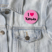 Ik hou van Kansas Ronde Button 5,7 Cm (In situ)