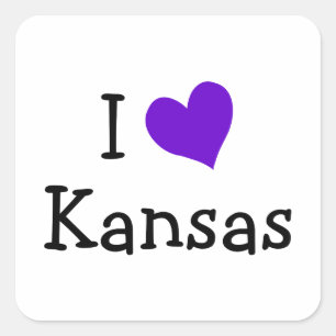 Ik hou van Kansas Vierkante Sticker