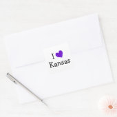 Ik hou van Kansas Vierkante Sticker (Envelop)