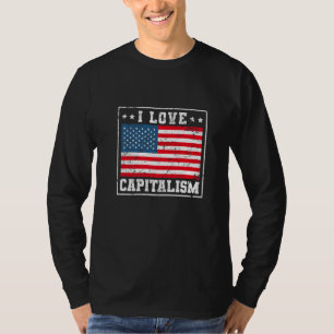 Ik hou van kapitalisme Amerikaanse vlag Premium T-shirt