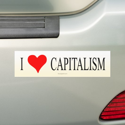 Ik hou van kapitalisme bumpersticker (Op auto)