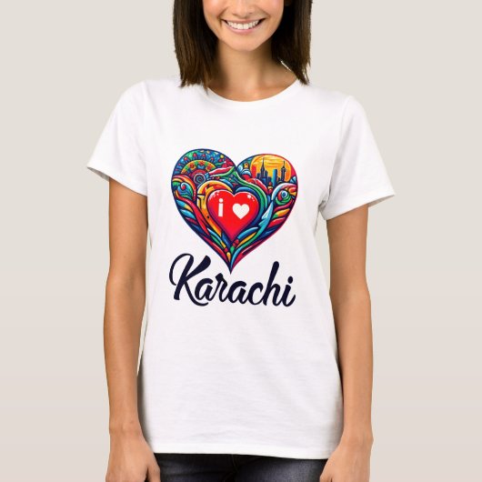 Ik hou van Karachi T-shirt (Voorkant)
