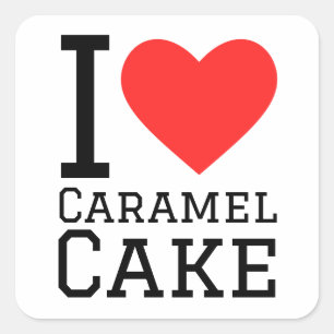 Ik hou van karameltaart vierkante sticker