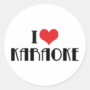 Ik hou van karaoke ronde sticker